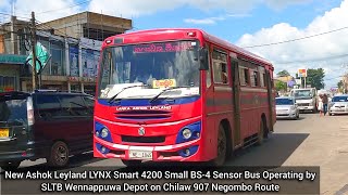 New Ashok Leyland LYNX Smart 4200 Bus Operating by SLTB Wennappuwa Depot on Chilaw 907 Negombo Route