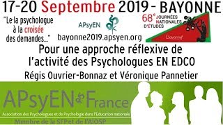 Pour une approche réflexive de l’activité des Psychologues EN EDCO