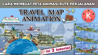 #animasipetaperjalanan CARA MEMBUAT ANIMASI PETA RUTE PERJALANAN | TRAVEL MAP ANIMATION KINEMASTER