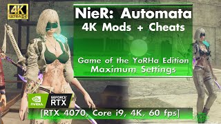 NieR Automata - GOTY Edition + Mods + Cheats [RTX4070, Core i9, 4K, 60 FPS]