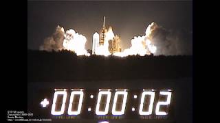 Space Shuttle STS-92 Discovery Launch at KSC press site (T-9min to +7min)