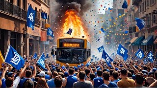 DODGERS FANS GO WILD WITH BURNING BUSES AND LOOTING SPREE!