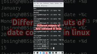 Different outputs of date command in linux|Hindi| Basic commands | #bash #linux #shorts