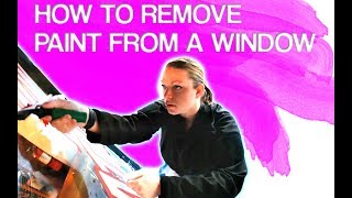 How to remove paint from a glass window.