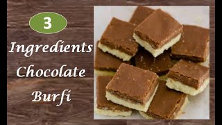 Diwali sweets/Chocolate burfi/No mawa,Only 3 ingredients Chocolate layered burfi in 15 mins/Mithai