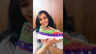 Navratri diy /day 3 Shoes decorate for Dandiya night #shorts #youtubeshorts