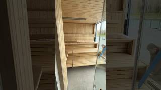 Finish the construction of a magnificent Klafs sauna, with a Bonatherm stove and a panoramic window