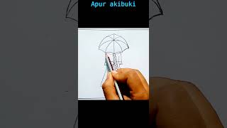 Easy girl drawing for beginners | Happy monsoon | Easy drawing of Umbrella | #shorts