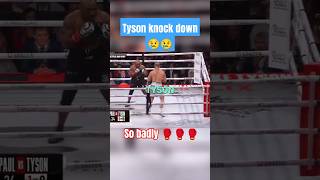 Tyson Knock down 😢😢 #news #athlete #miketyson #viralvideo #boxer #boxing jack Paul win🔥🔥💯