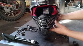 Pasang kamera helm tanpa perekat