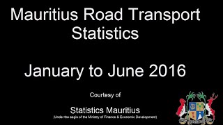 Road Transport Statistics, January to June 2016