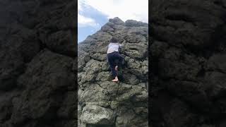 Kid Rock climbing - 4 years old toddler rock climbing