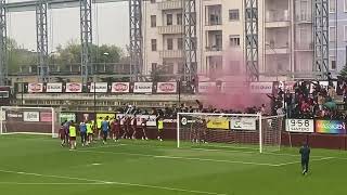 Il saluto del Torino ai tifosi al Filadelfia prima del derby