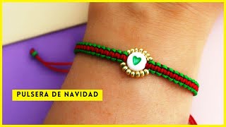 ✨ PULSERA de NAVIDAD FÁCIL y BONITA : Tutorial de PULSERAS DE HILO para REGALAR 🎄