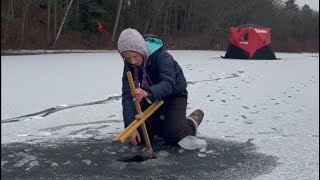 Ice fishing for brook trout and weeds!