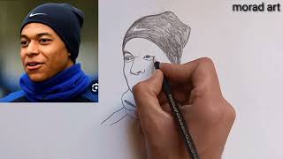 mbappe Sketch/ How to draw Kalyan mbappe's face with a pencil ✏