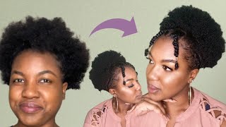 HOW TO: HIGH PUFF ON SHORT NATURAL HAIR (USING A RIBBON?) | NO HEAT | NO EXTENSIONS | 2 STRAND TWIST