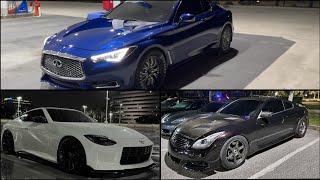 Infiniti Q60 VS Single Turbo Infiniti G37, 2023 Nissan Z, & Mercedes C63 AMG! - Street Racing!