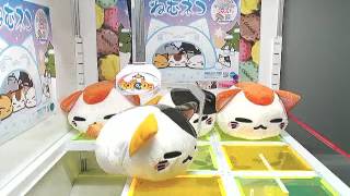 Toreba Claw Game Win #6! - Get[Nemuneko Kitty Nemuneko w/ Ribbon Tail BIG Plushy B]!