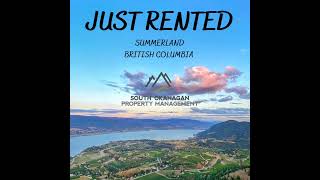 RENTED Summerland, BC