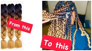 HOW TO TRANSFORM  STRAIGHT KANEKELON HAIR -INTO WAVY HAIR FOR PASSION TWIST