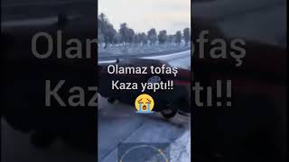 Yolda giderken tofaş kaza yaptı #short