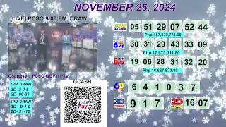 [LIVE] PCSO 9:00 PM DRAW - NOVEMBER 26, 2024 LOTTO RESULTS