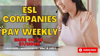 ESL COMPANIES WITH WEEKLY PAYOUT | COMPILATION | Liezel Oh #eslteaching #onlinejobs