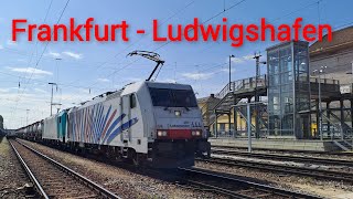 In Doppeltraktion von Frankfurt Ost nach Ludwigshafen Oggersheim über Stadion, Biblis und Worms Hbf