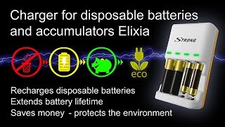 Charger for disposable batteries and accumulators Elixia