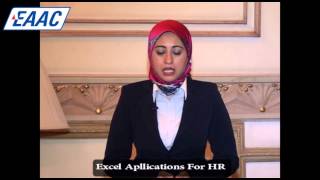 Excel Applications For HR  Ms. Asmaa Hady .... # EAAC_Group