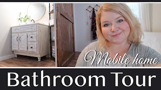 Mobile Home Makeover | Bathroom Tour | Single Wide Remodel | Fixer Upper On A Budget