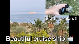 Beautiful cruise ship in Malaga & Binoculars!! | Fuengirol1