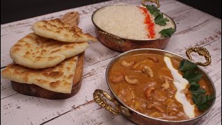 How To Make Butter Chicken & Naan Bread At Home | الدجاج بالزبدة ( بتر تشيكن ) و خبز النان الهندي