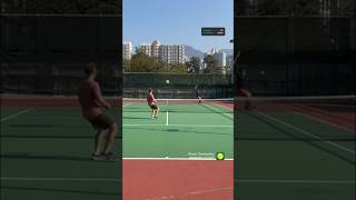 got the timing right for this one #tennisshorts #tennistime #tennistechnique #tennisbackhand