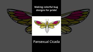 PRIDE BUGS - Pansexual Cicada #prideart #digitaldesign #pansexual