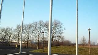 3/18/12:  LIBERTY STATE PARK - Flag Pole Cables Make "Music" In the Wind