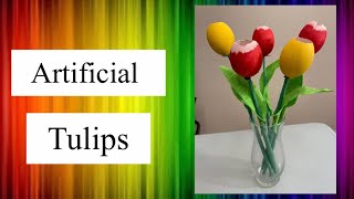 How To Make Beautiful Tulips 🌷 With Egg Shells | DIY | Artificial Tulip Flowers 💐