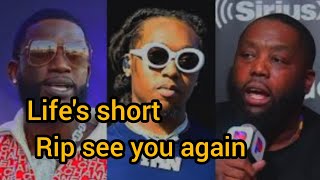 Rapper reacts to takeoff passing blaming the bloggers for sharing video #takeoff #quavo #migos