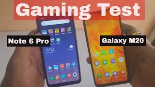 Samsung Galaxy  M20 Vs Xiaomi Redmi Note 6 Pro - Which is best for Gaming Comparision Pubg Asphalt