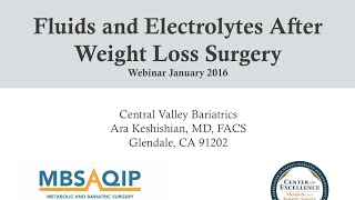 Fluids & Electrolytes - Weight Loss Surgery (Webinar 1/2016)