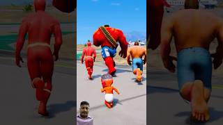 GTA V : RANDOM RED HULK BABY VS BABY SPIDER-MAN SUPERHERO BATTLE😎#shorts #gta5