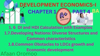 Development Economics-I|BA|Chapter1|Part 4|HDI Calculation Examples |DI|Developing Nations.Common..