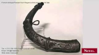 French Antique Powder Horn Regence Arms and Armors for