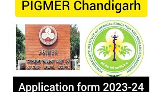 PIGMER CHANDIGARH APPLICATION FORM 2023-24 for Paramedical, BPH