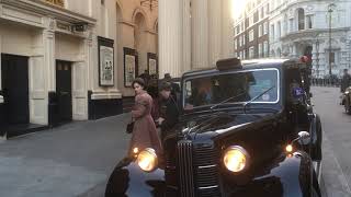 FILM LONDON - Laurel & Hardy hit town. A scene from the movie shoot outside the Lyceum Theatre.