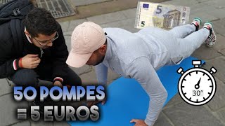 5 EUROS SI TU RÉUSSIS A FAIRE 50 POMPES EN 30 SECONDE ?!😱💪 -Micro Trottoir