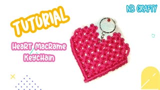 DIY Tutorial Macrame Heart Keychain, Gantungan Kunci Hati, Tali Kur, Keyring