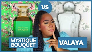 MYSTIQUE BOUQUET VS VALAYA COMPARISON PERFUME REVIEW  || NICHE VS MIDDLE EASTERN || COCO PEBZ 🩵