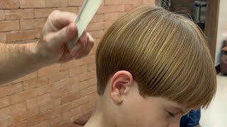 Passo a passo como cortar cabelo de criança | como fazer corte todo na tesoura